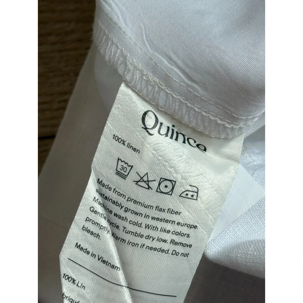 EUC Quince 100% European Linen Pants Womens Size XL White Pull on Quiet Luxury